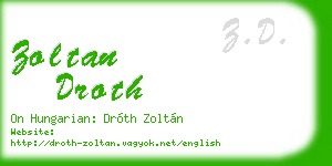 zoltan droth business card